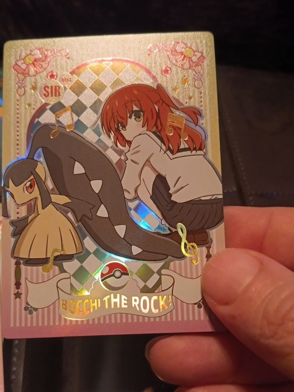 Pokemon Trading Card Pink Red White Gold Holographic